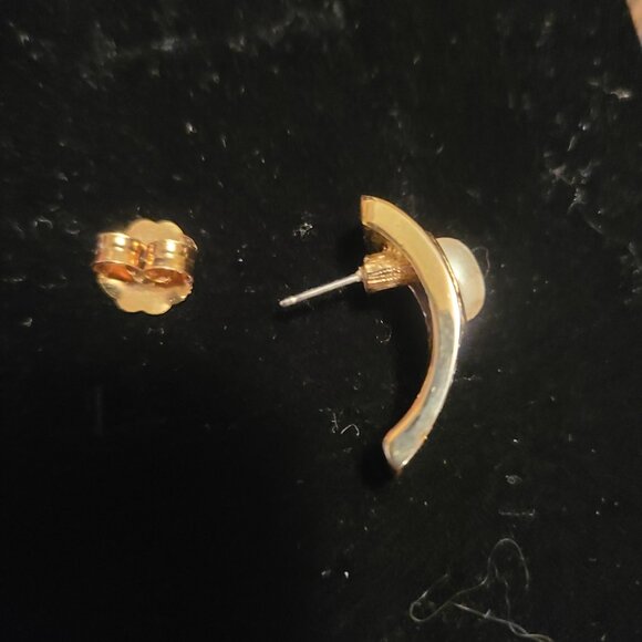 1970s Vintage earings  Faux pearls and gold colour - Picture 5 of 6